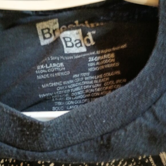 Men's Black XXL Breaking Bad Heisenberg Graphic T-Shirt Distressed TV Show - Picture 4 of 5